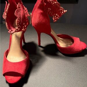 Jessica Simpson Red Lace Heels